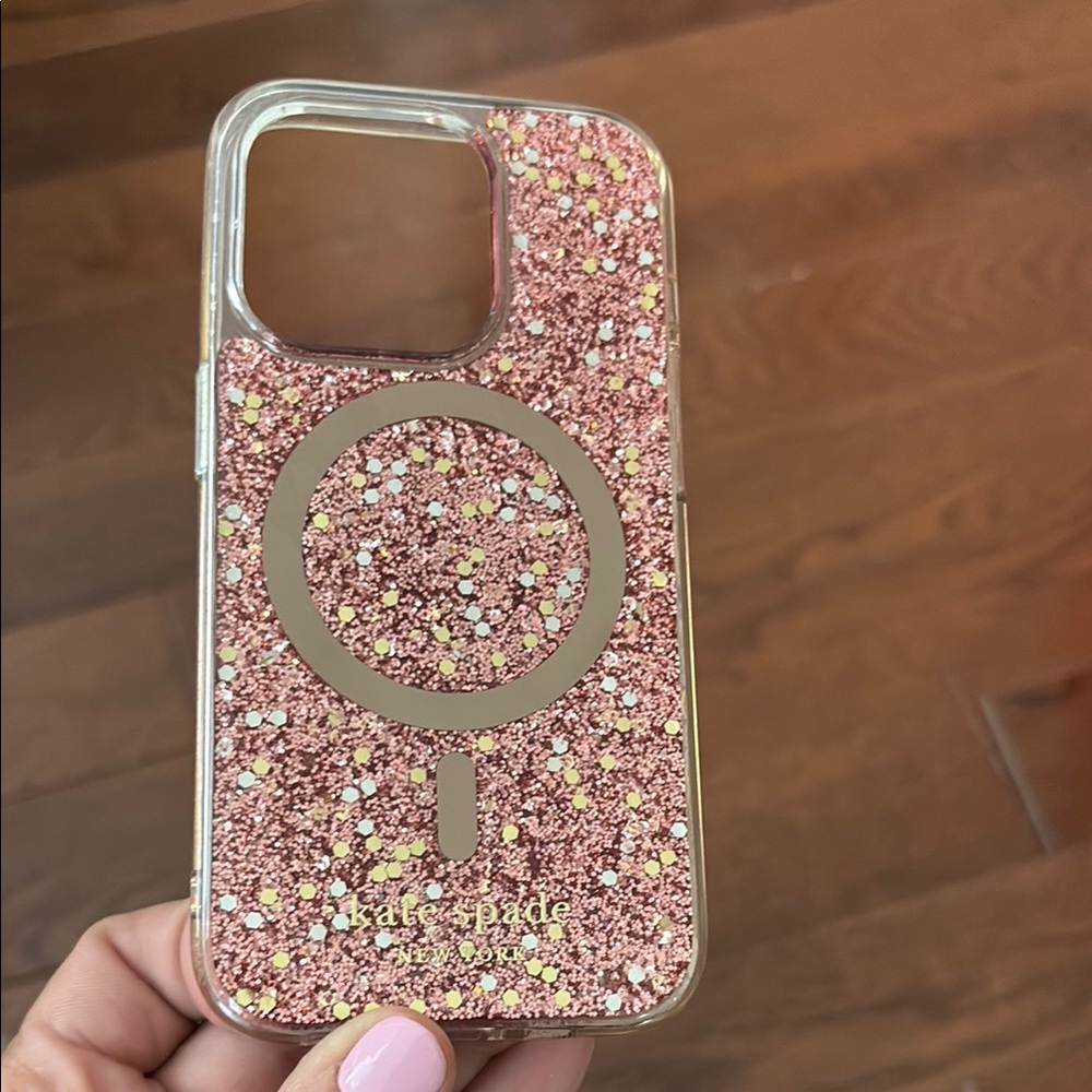 Kate Spade Rose Gold Glitter Phone Case